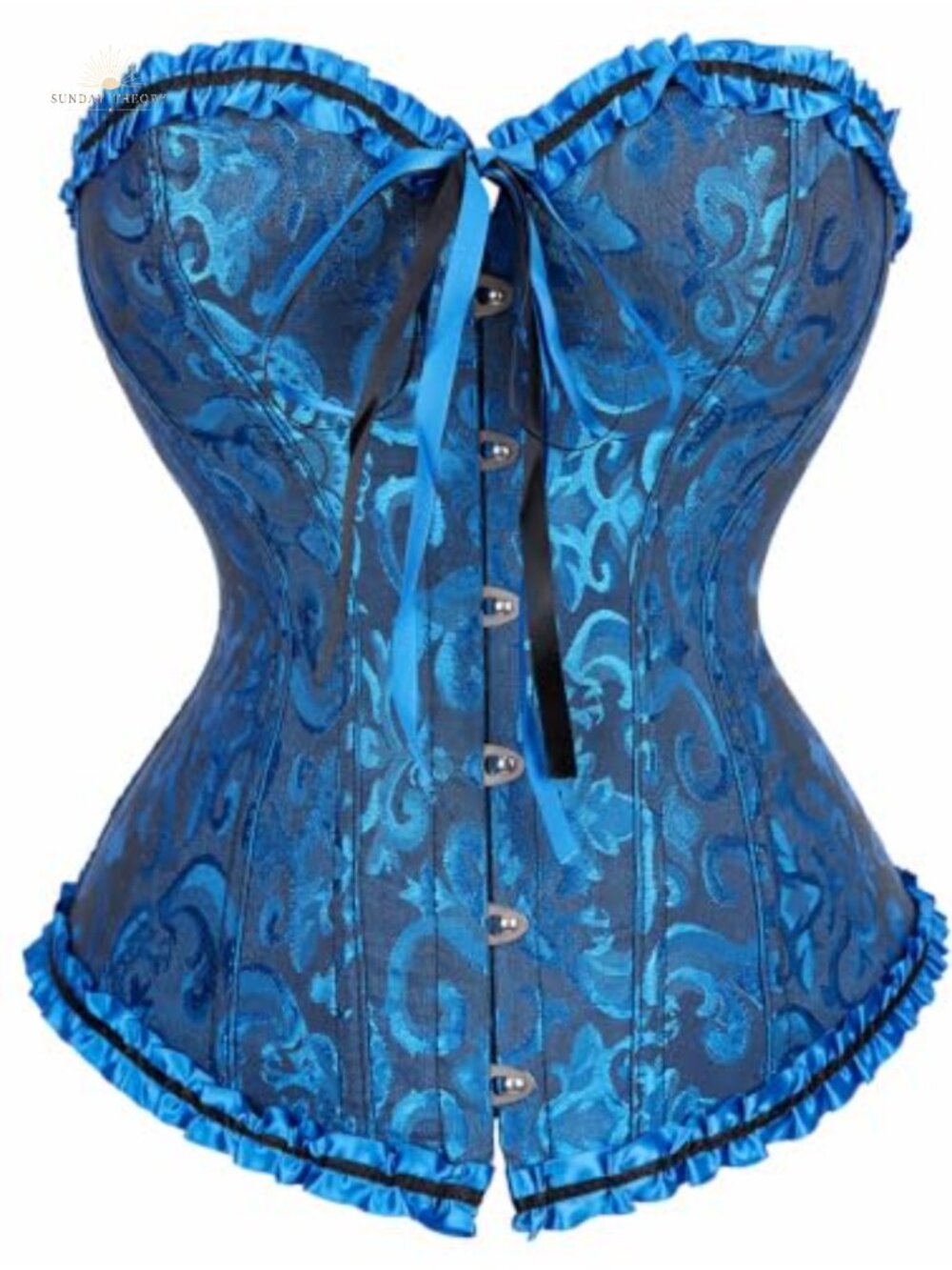 Renaissance Lace Up Overbust Corset Bustier Top Boned
